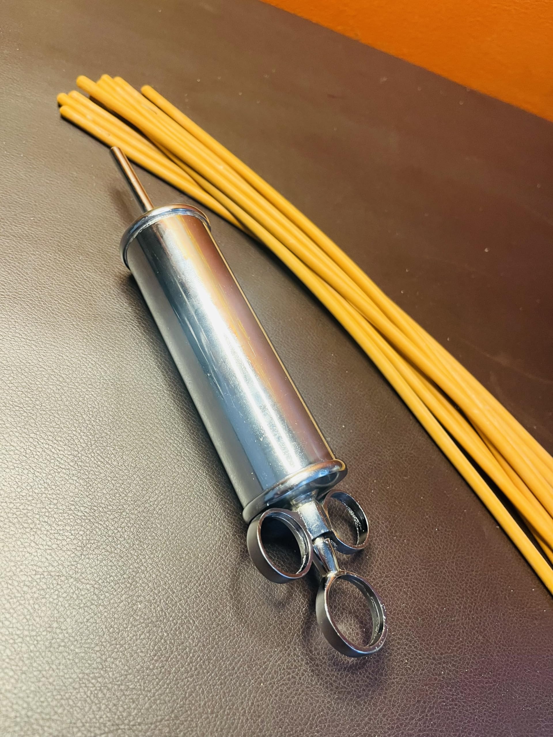 Anuvasan basti steel syringe and catheters
