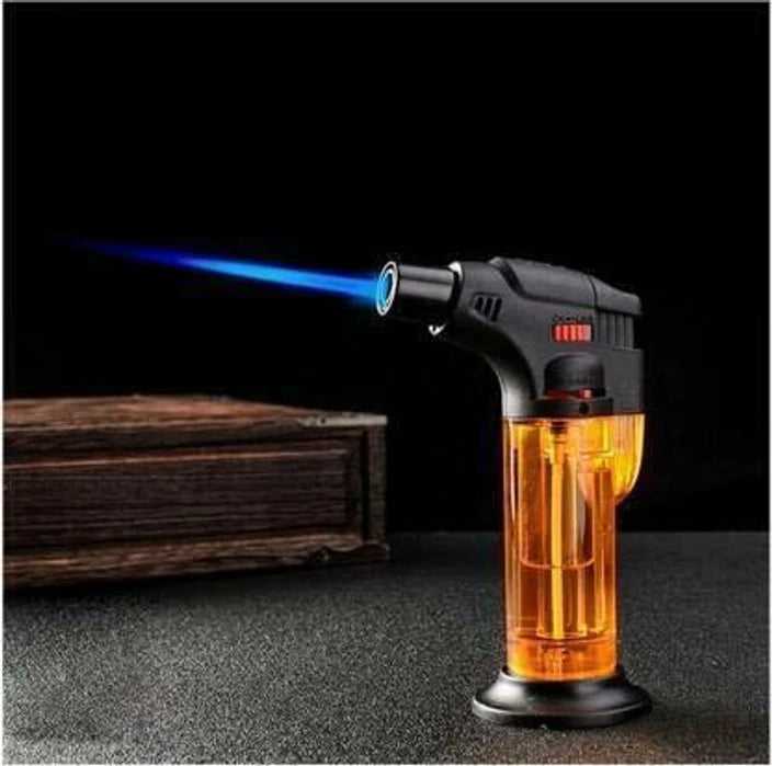 Small flame gun with refill cylinder