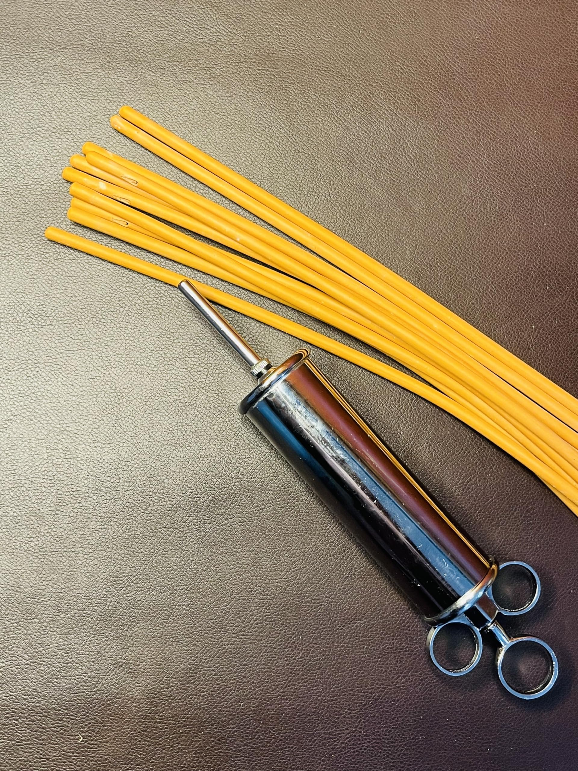 Anuvasan basti steel syringe and catheters