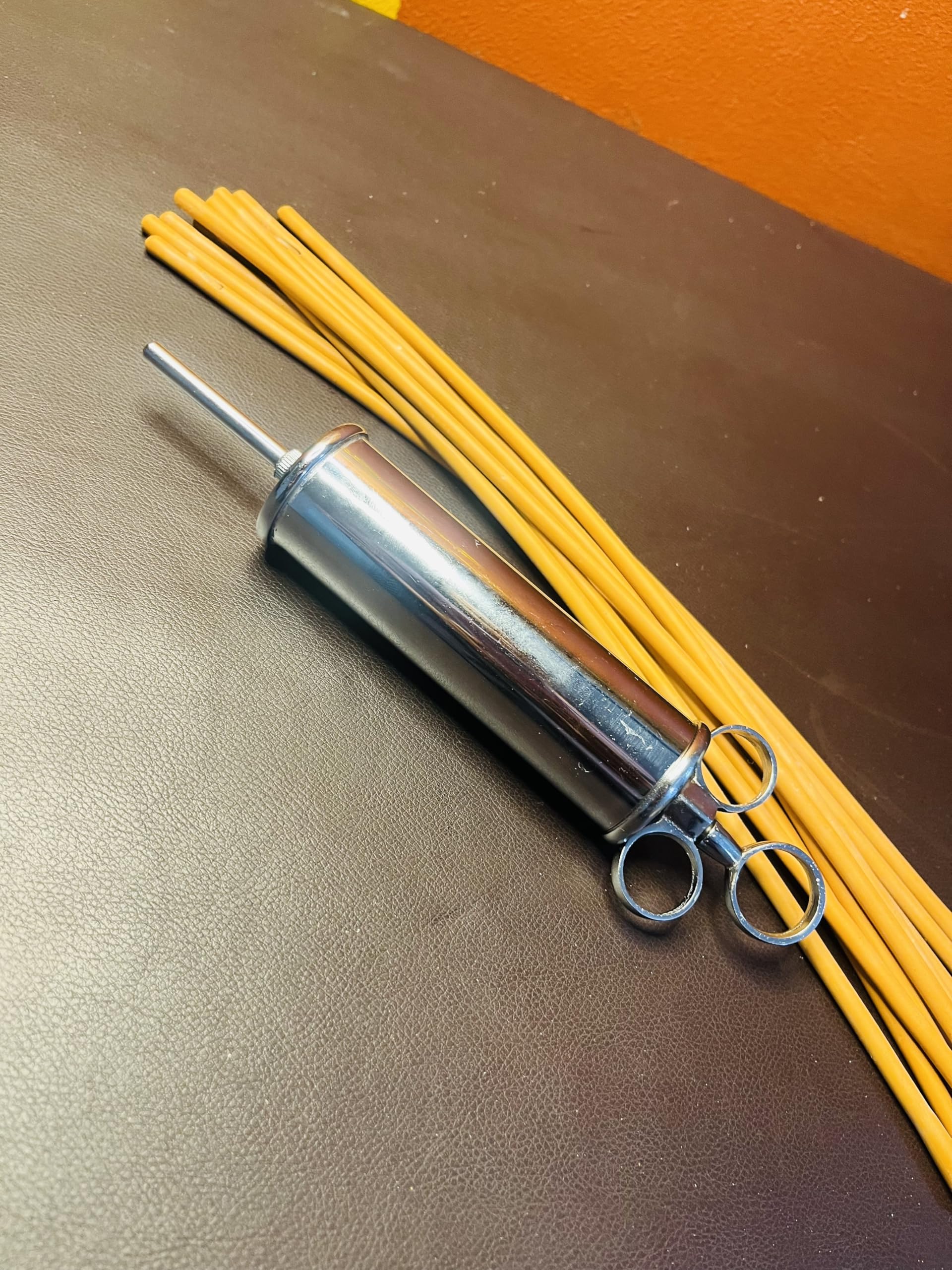 Anuvasan basti steel syringe and catheters