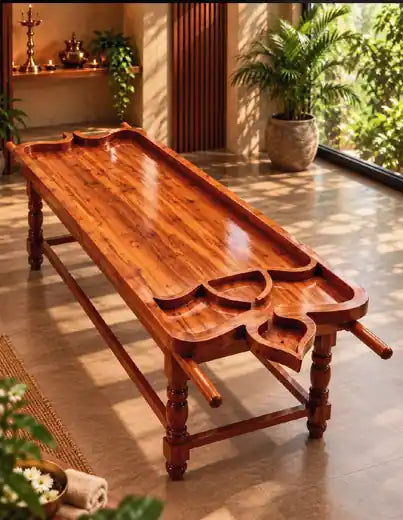 Panchakarma Droni Table in Sagwan wood