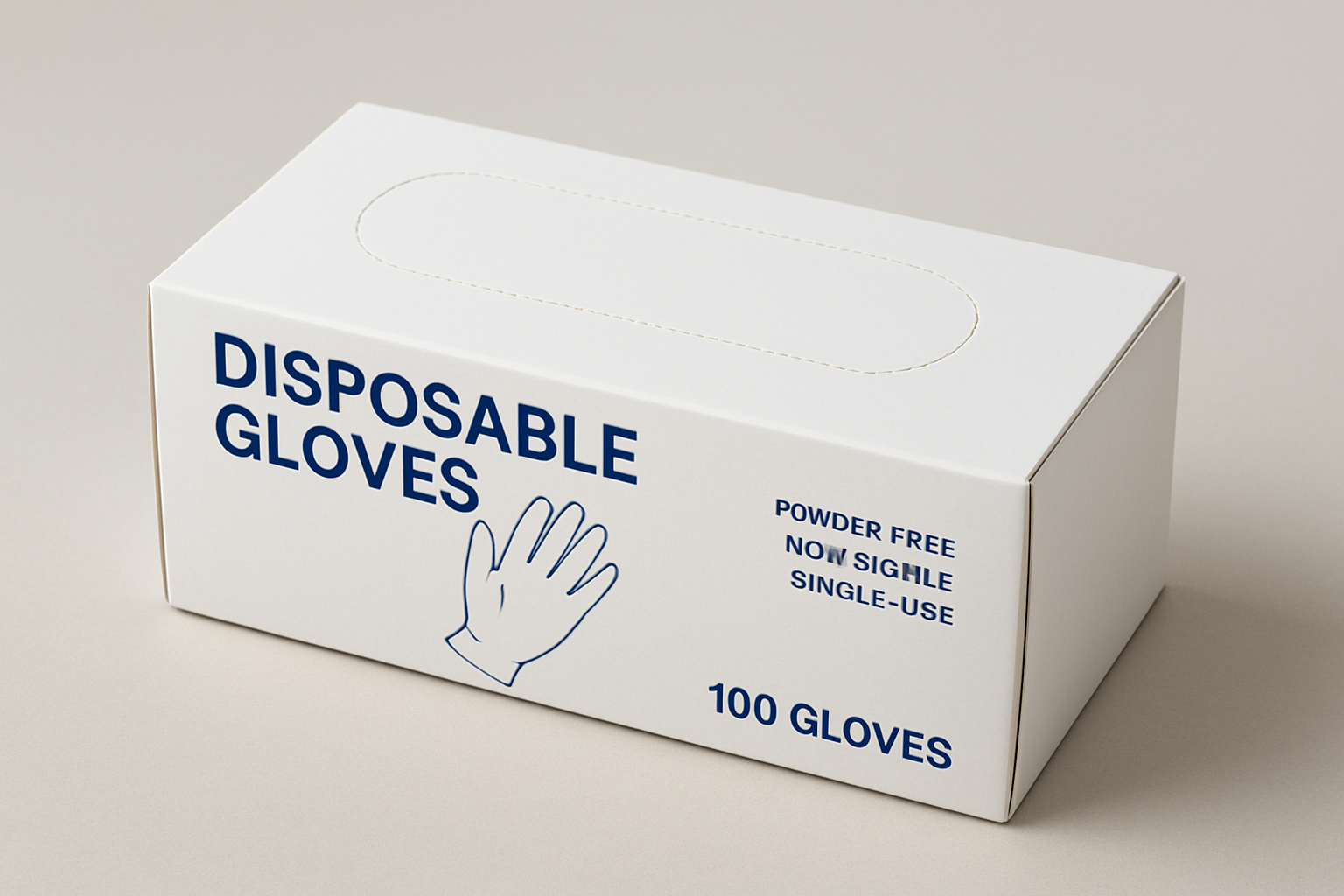 WHITE DISPOSABLE GLOVES BOX 